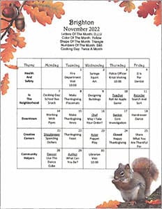 Brighton Activity Calendar November 2022