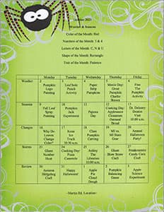 Martin Activity Calendar October 2023